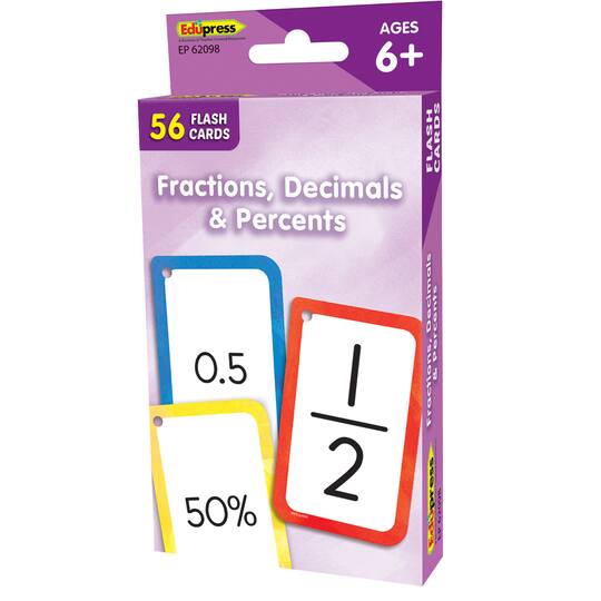 Teacher Created Resources® Fractions, Decimals & Percents Flash Cards Pack, 6ct.